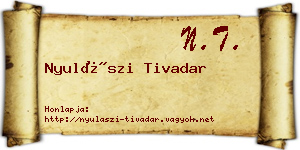 Nyulászi Tivadar névjegykártya